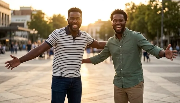 Abrazo de reencuentro